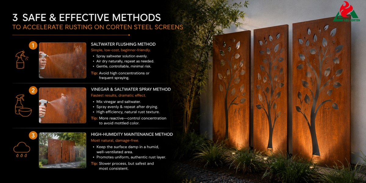 3 Safe and Effective Methods to Accelerate Rusting on Corten Steel Screens